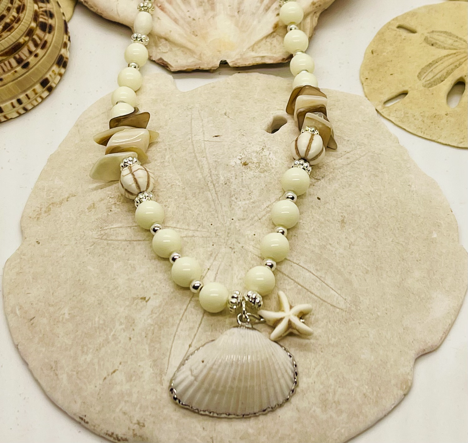 Shell necklace , 20 inches with 3inch extension 