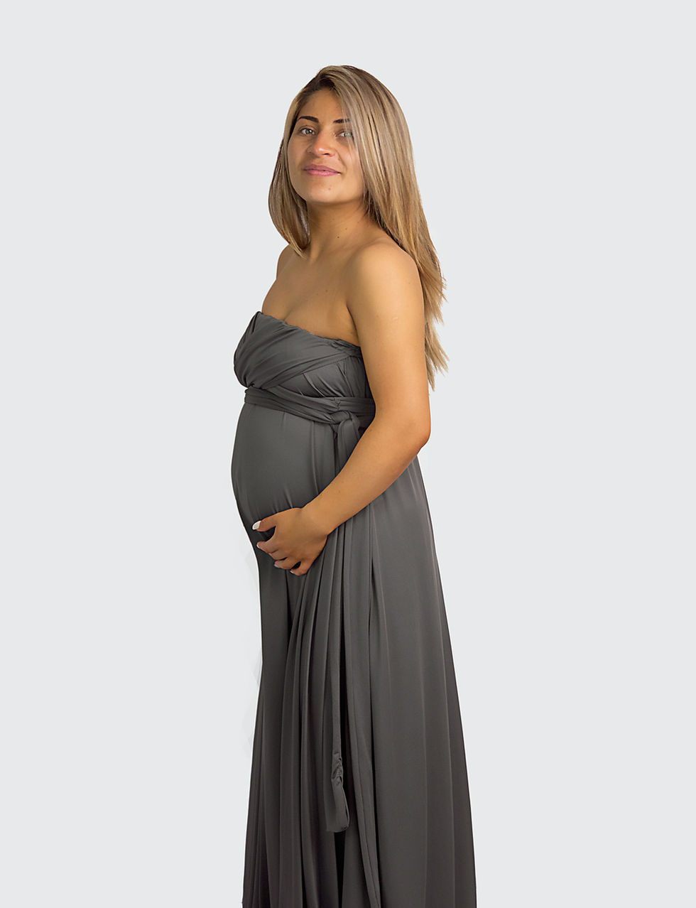 Mom-to-be wrap dress for a versatile