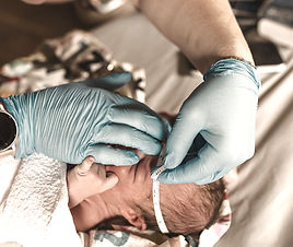 measuring a newborn baby's head