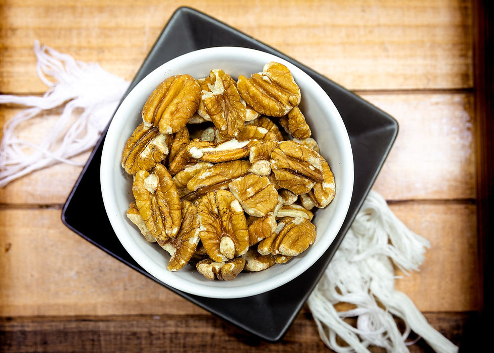 a bowl of pecan halves