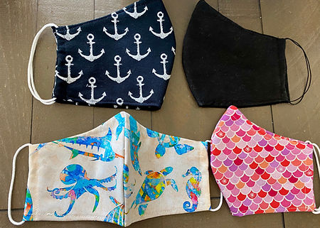 cloth face masks anchors sea-life mermaid scales