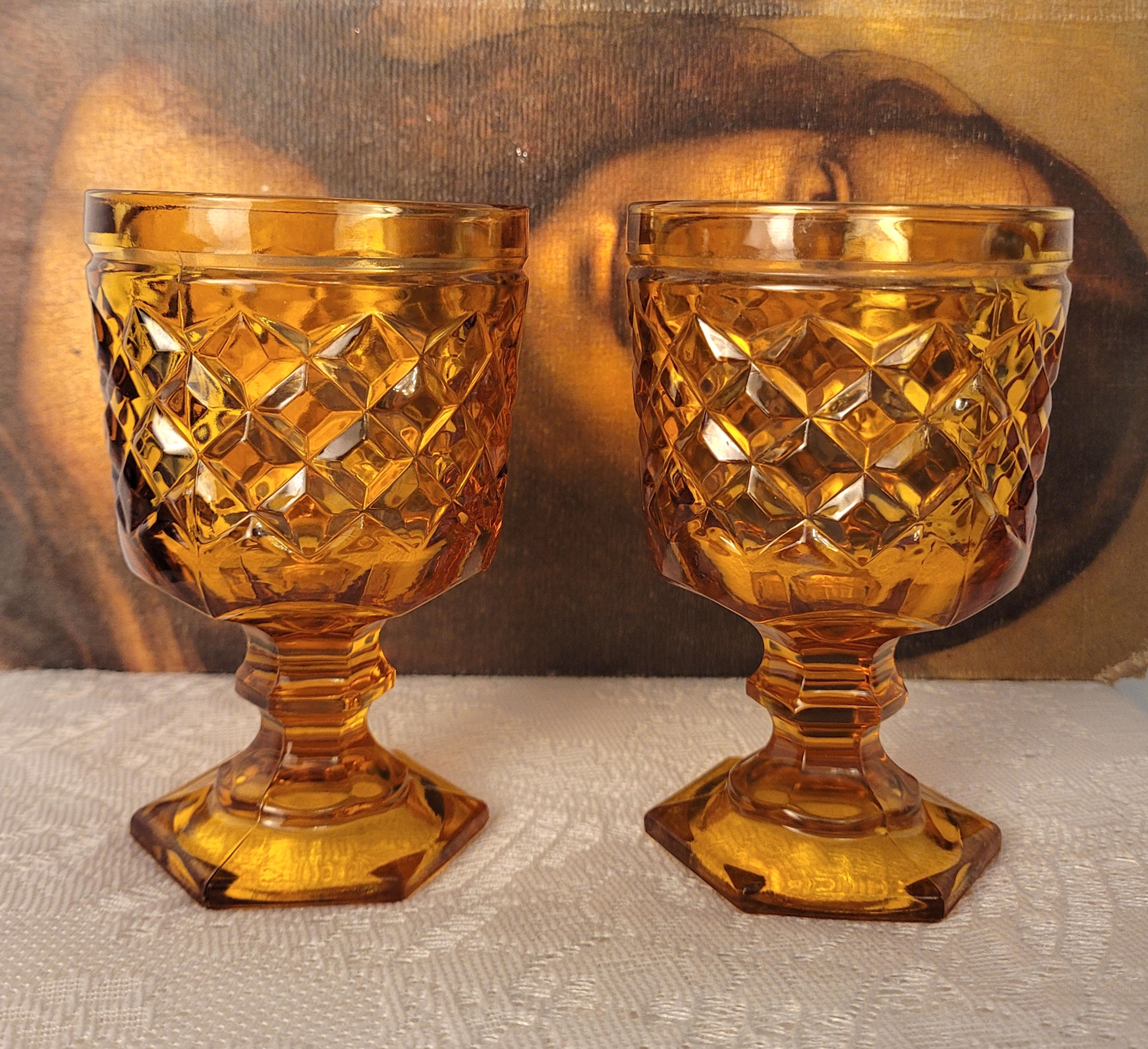 Honey for the Eyes Hexagon Goblet Pair 🍯