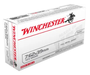 WINCHESTER USA 7.62X39 123GR FMJ, 100 rounds, 5-BOXES (Q3174)
