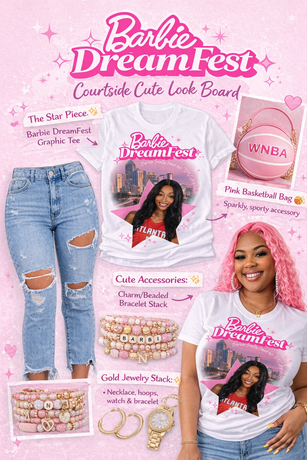 Angel Reese Atlanta Dream Shirt | Barbie DreamFest| WNBA Graphic Tee
