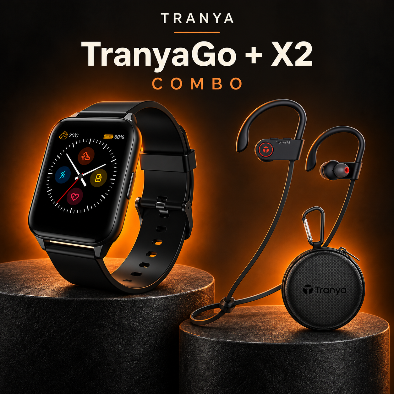 TRANYA TranyaGo Smartwatch + X2 Earbuds Combo