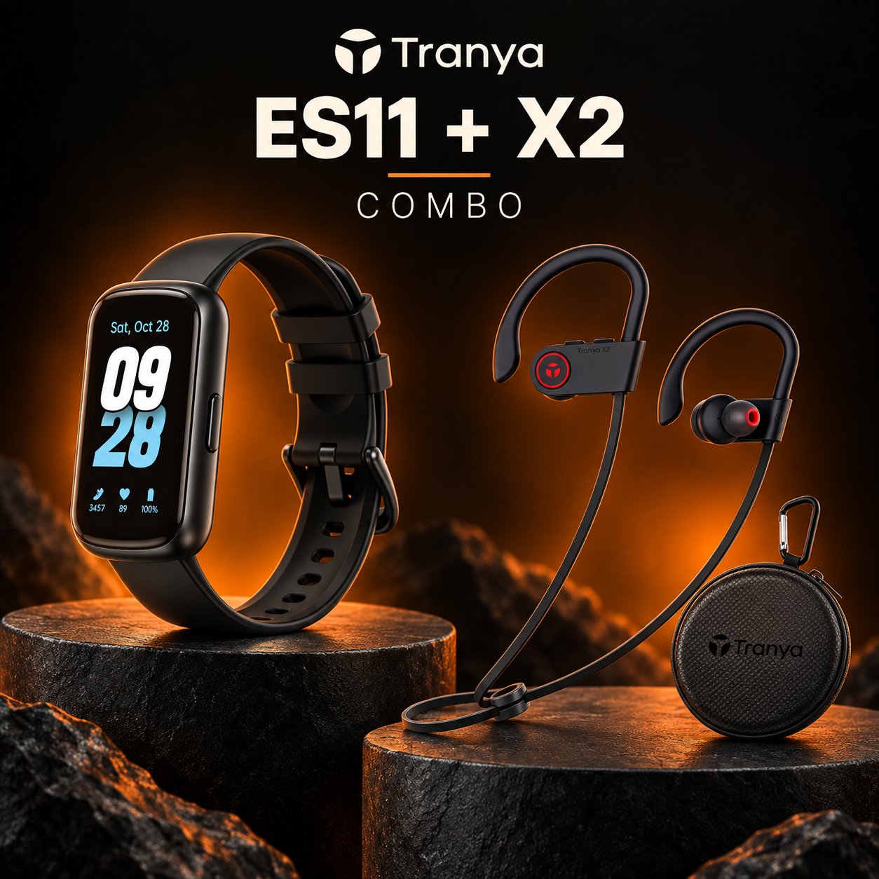 TRANYA ES11 Smart Band + X2 Earbuds Combo