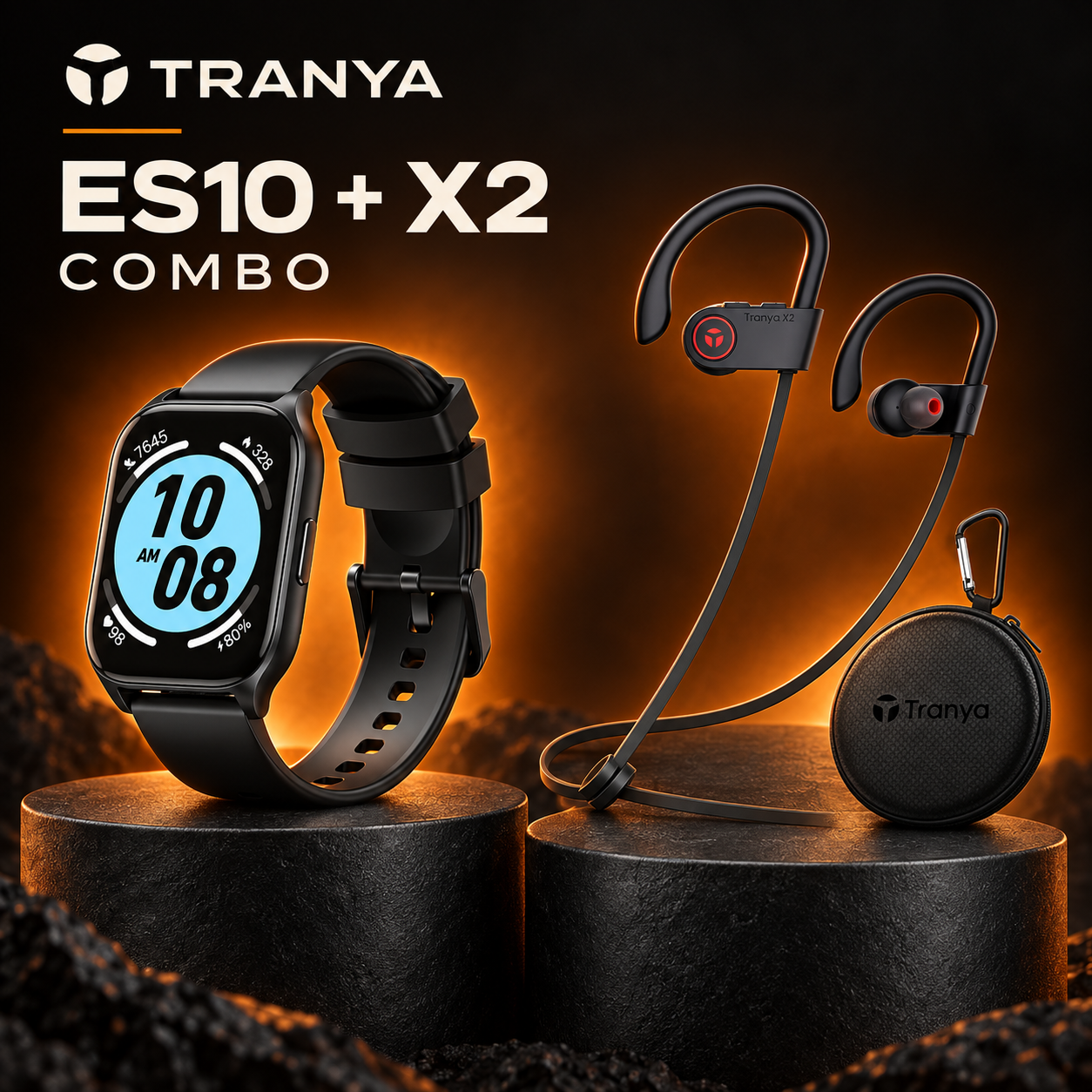 TRANYA ES10 Smartwatch + X2 Earbuds Combo