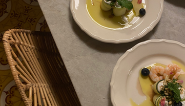 Assiettes d'entrée dressée