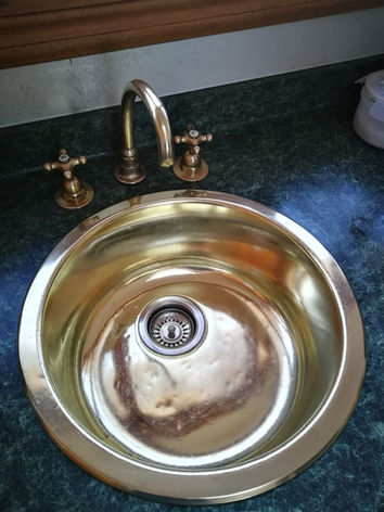 brass sink after restoration
