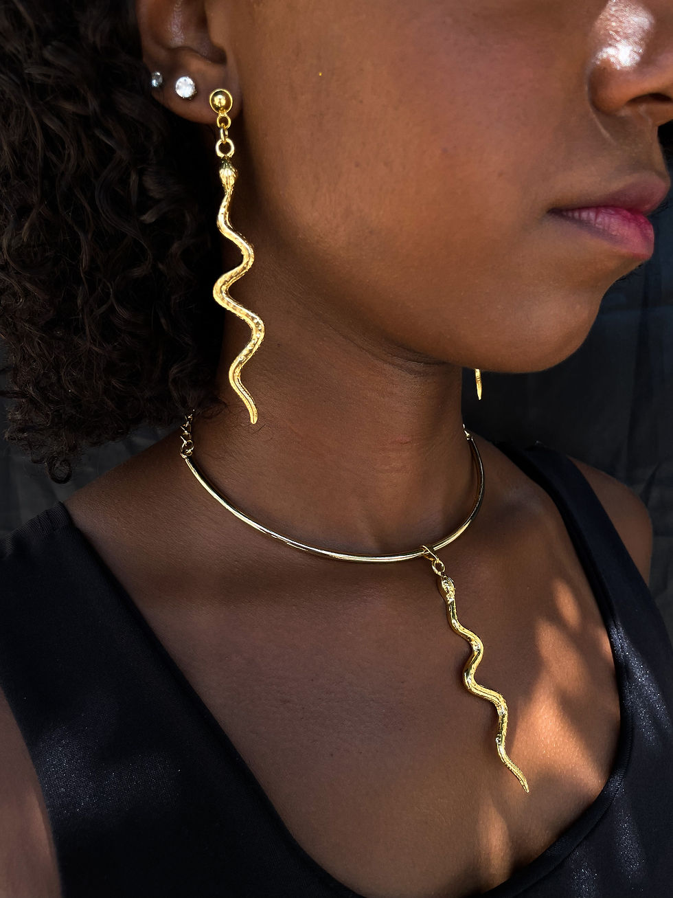 Miniatura: Colar Cobra Dourado