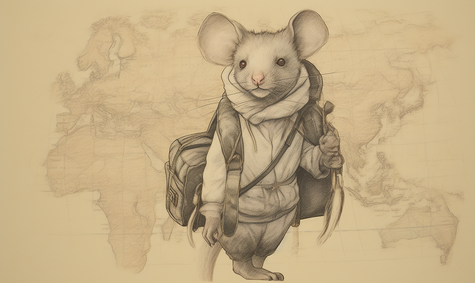 A Rat Wearing a Backpack