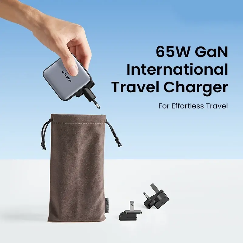 Thumbnail: UGREEN GAN FAST TRAVEL 65W CHARGER UK 2C1A  (BLACK)