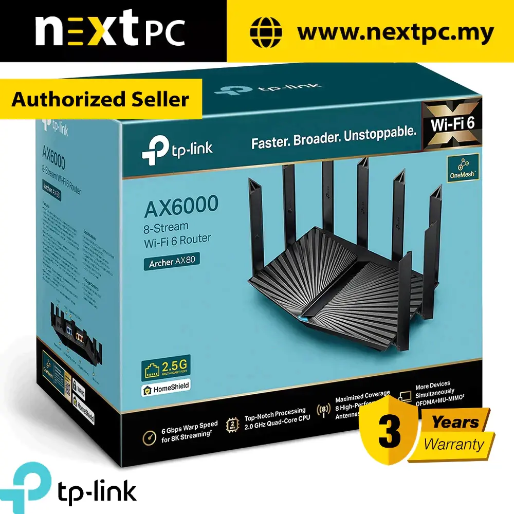 TP-LINK Archer AX80 NEW AX6000 8-Stream Wi-Fi 6 Router with 2.5G Port