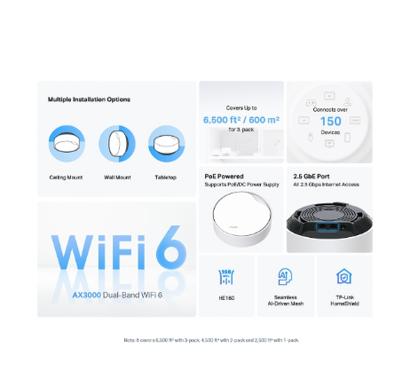 Thumbnail: TP-LINK Deco X50-POE AX3000 Whole Home Mesh Wi-Fi 6 System with PoE