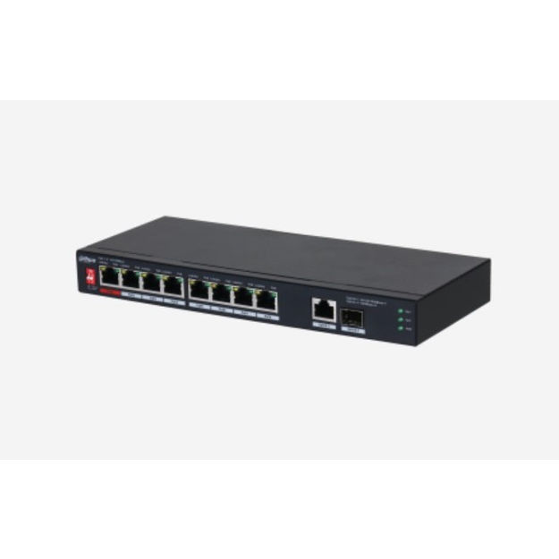 Thumbnail: Dahua 10-Port Unmanaged Fast Ethernet / Desktop Switch with 8 Port PoE