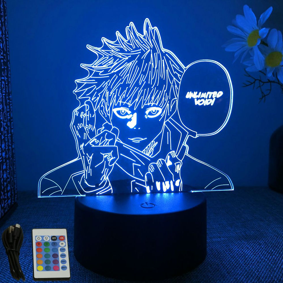 Miniatura: 💙 Luminária LED 3D JJK – 5 Personagens | Touch & Controle RGB