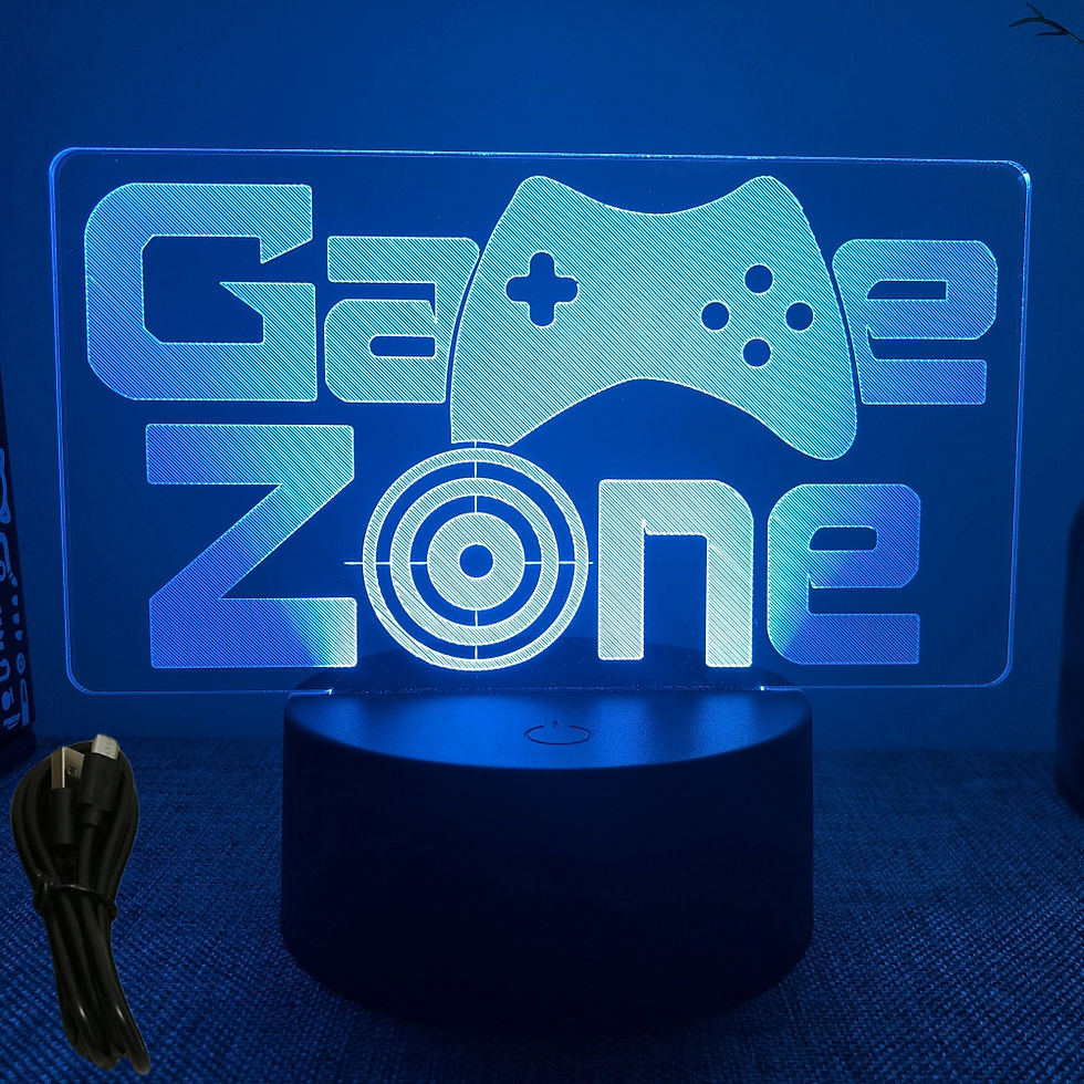 Miniatura: 🎮 Luminária Neon Gamer 3D LED RGB – Decoração Setup Gamer