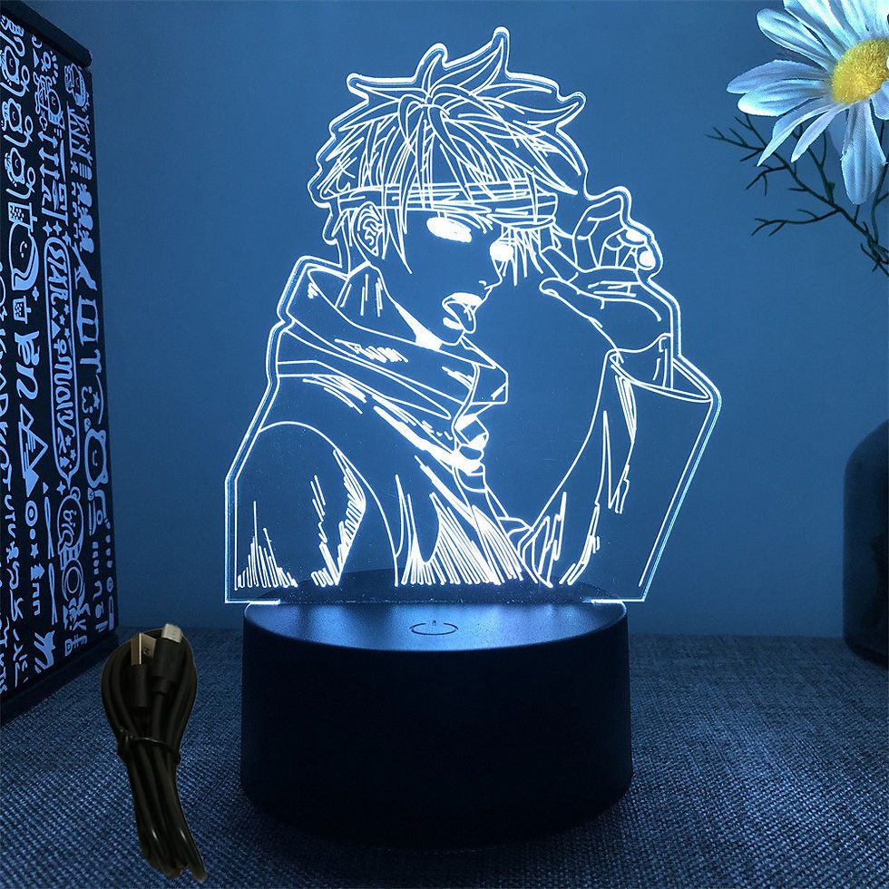 Miniatura: 💙 Luminária LED 3D JJK – 5 Personagens | Touch & Controle RGB