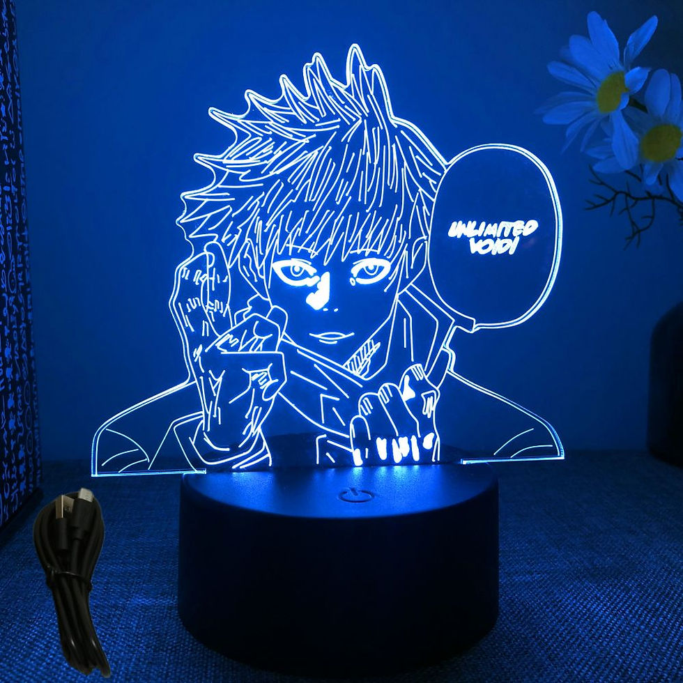 Miniatura: 💙 Luminária LED 3D JJK – 5 Personagens | Touch & Controle RGB