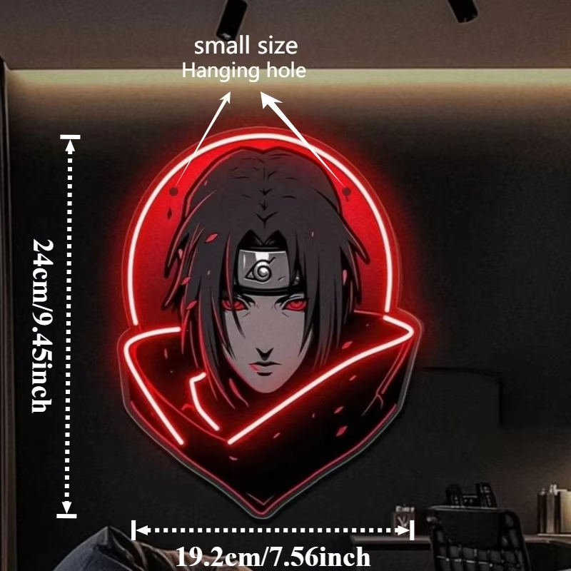 Miniatura: 🌀 Luminária Neon Naruto – Itachi Uchiha | LED USB Decoração Anime