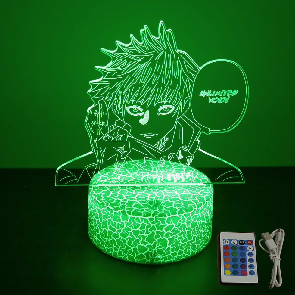 Miniatura: 💙 Luminária LED 3D JJK – 5 Personagens | Touch & Controle RGB