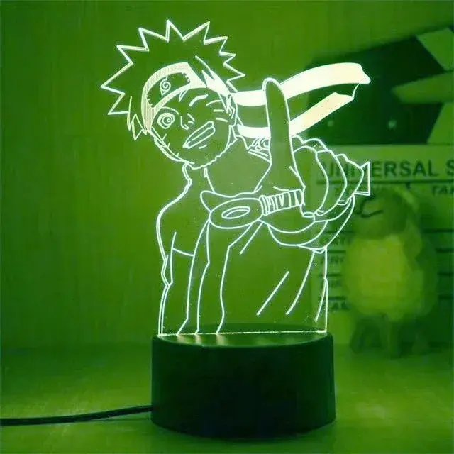 Miniatura: 🍥 Luminária LED 3D Naruto – 29 Personagens | Controle Remoto 16 Cores