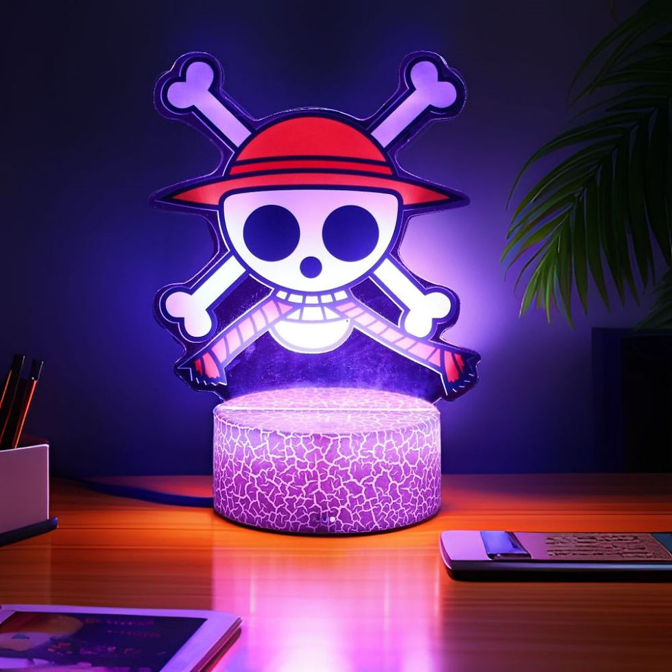 Miniatura: 🌊 Luminária Action Figure 3D One Piece – Luffy e Zoro LED USB Colecionável