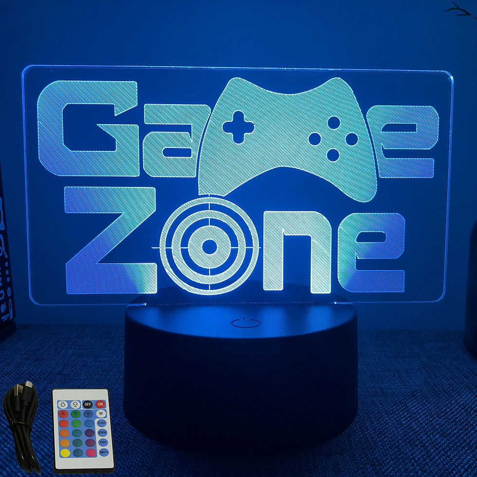 Miniatura: 🎮 Luminária Neon Gamer 3D LED RGB – Decoração Setup Gamer