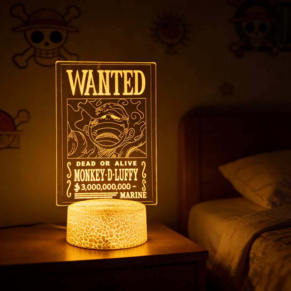 🌊 Luminária LED One Piece – Figuras Luffy e Zoro | Luz USB Noturna
