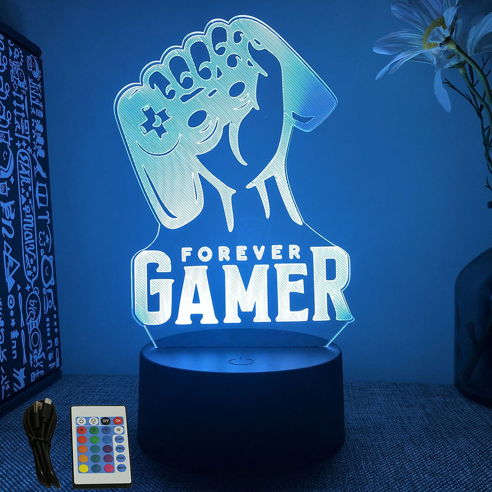 Miniatura: 🎮 Luminária Neon Gamer 3D LED RGB – Decoração Setup Gamer