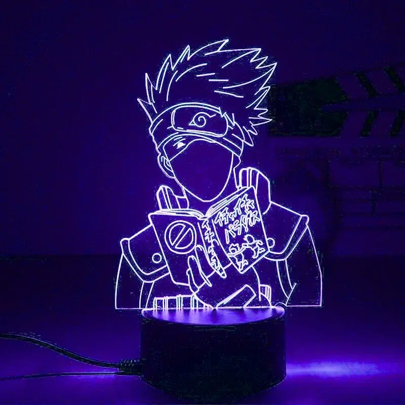 Miniatura: 🍥 Luminária LED 3D Naruto – 29 Personagens | Controle Remoto 16 Cores