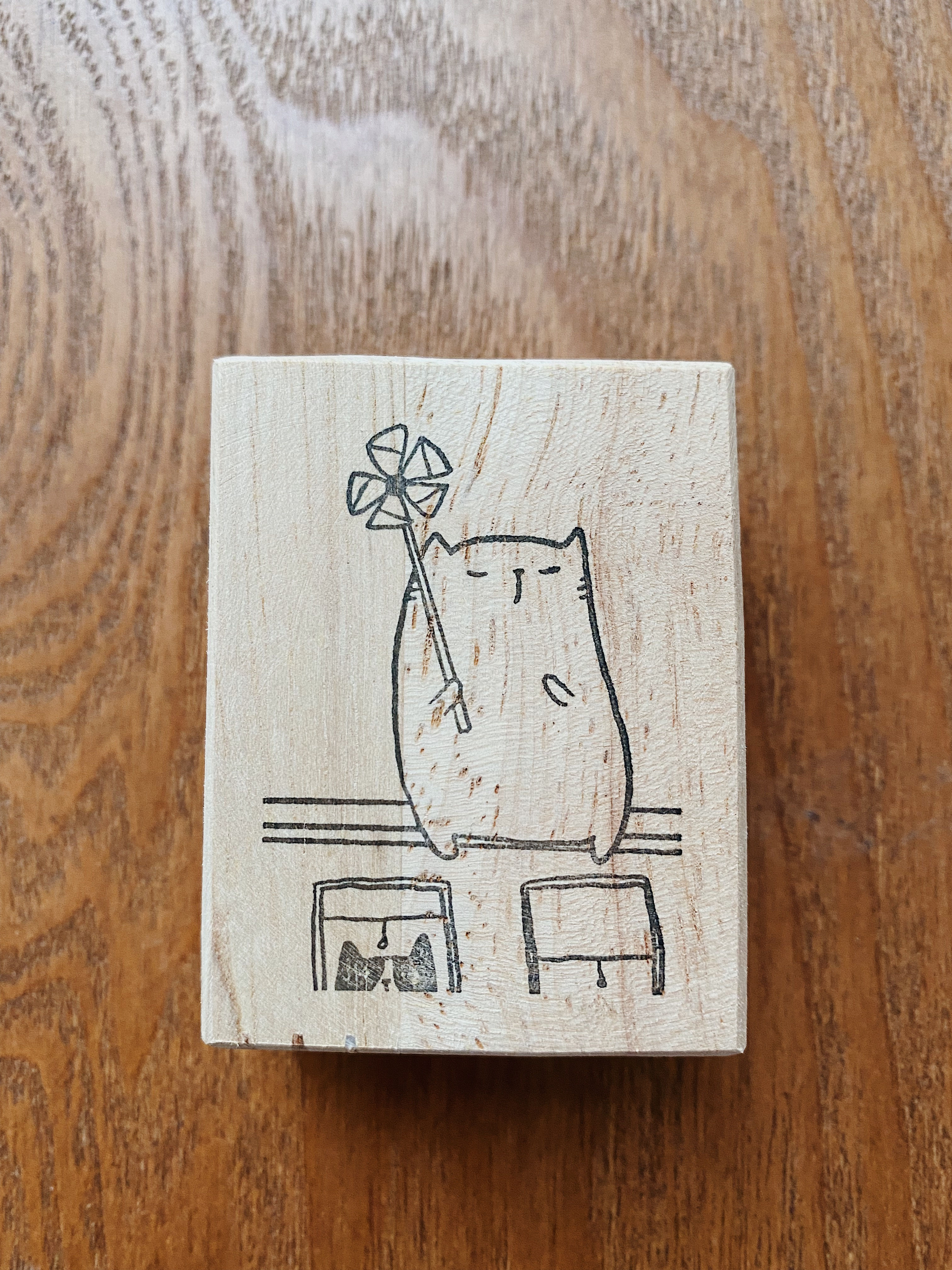 Catdoo rubber stamp - windy day