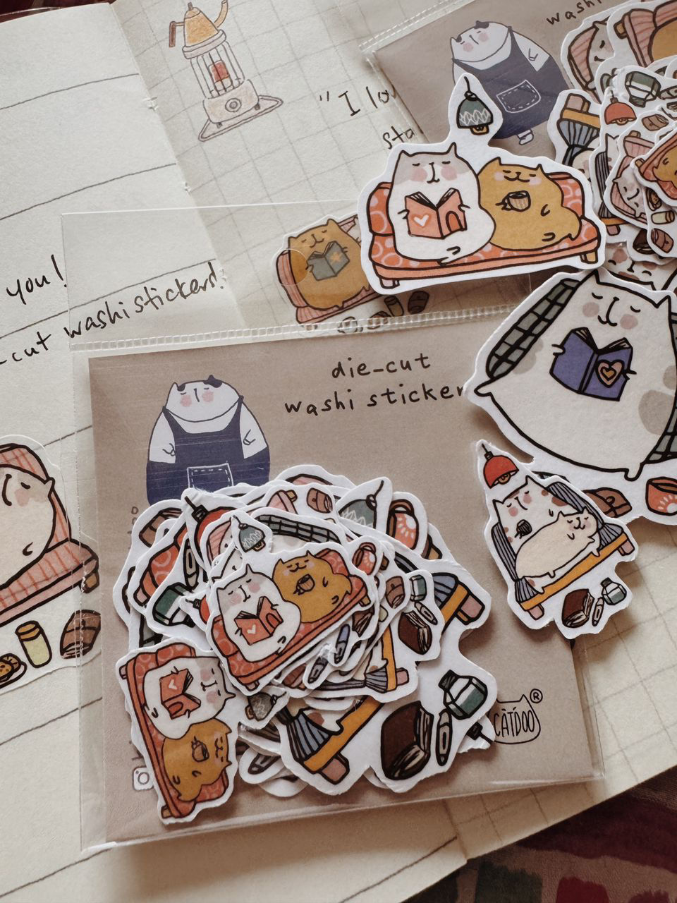 Thumbnail: Catdoo Die cut washi stickers - I love you