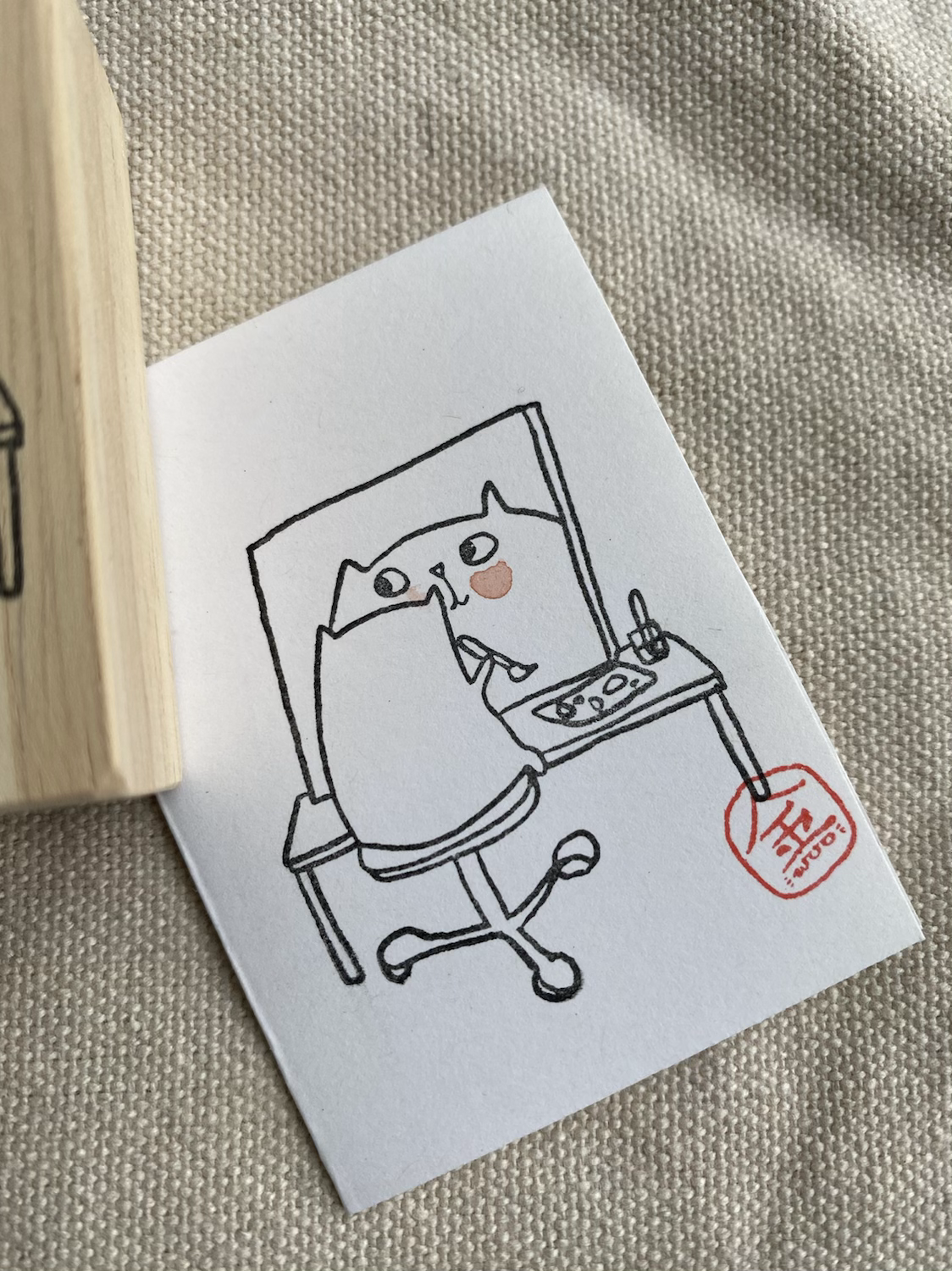 Catdoo rubber stamp - the artist