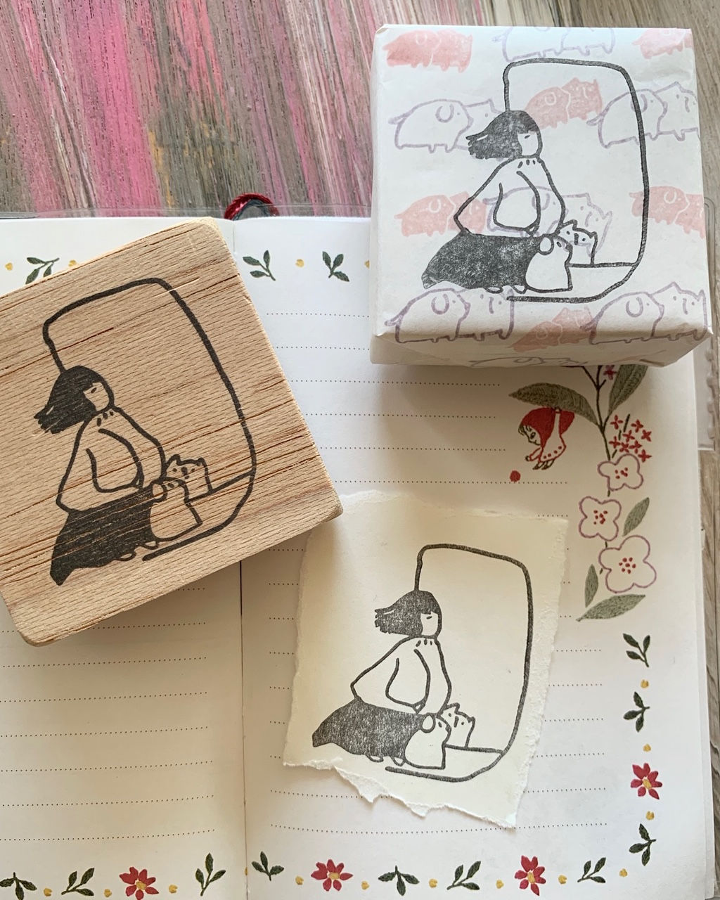 Notebook Entry Rubber stamp - Label stamp