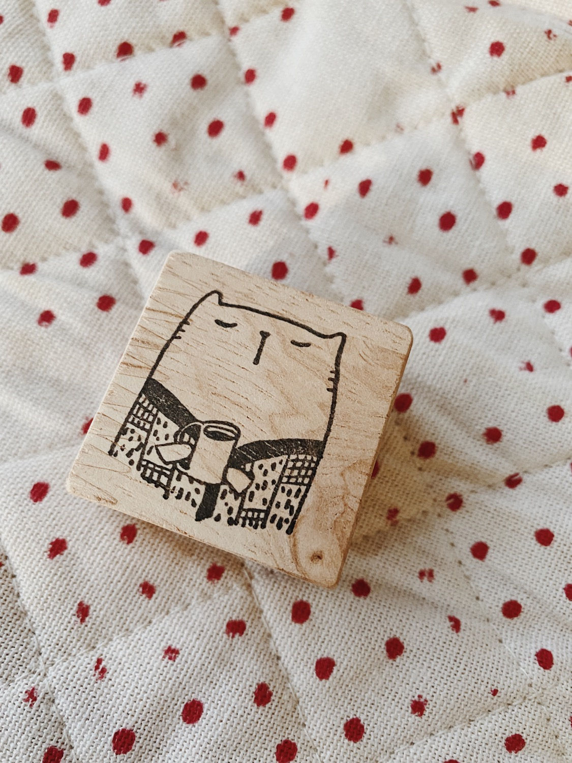 Catdoo rubber stamp - midnight coffee cat
