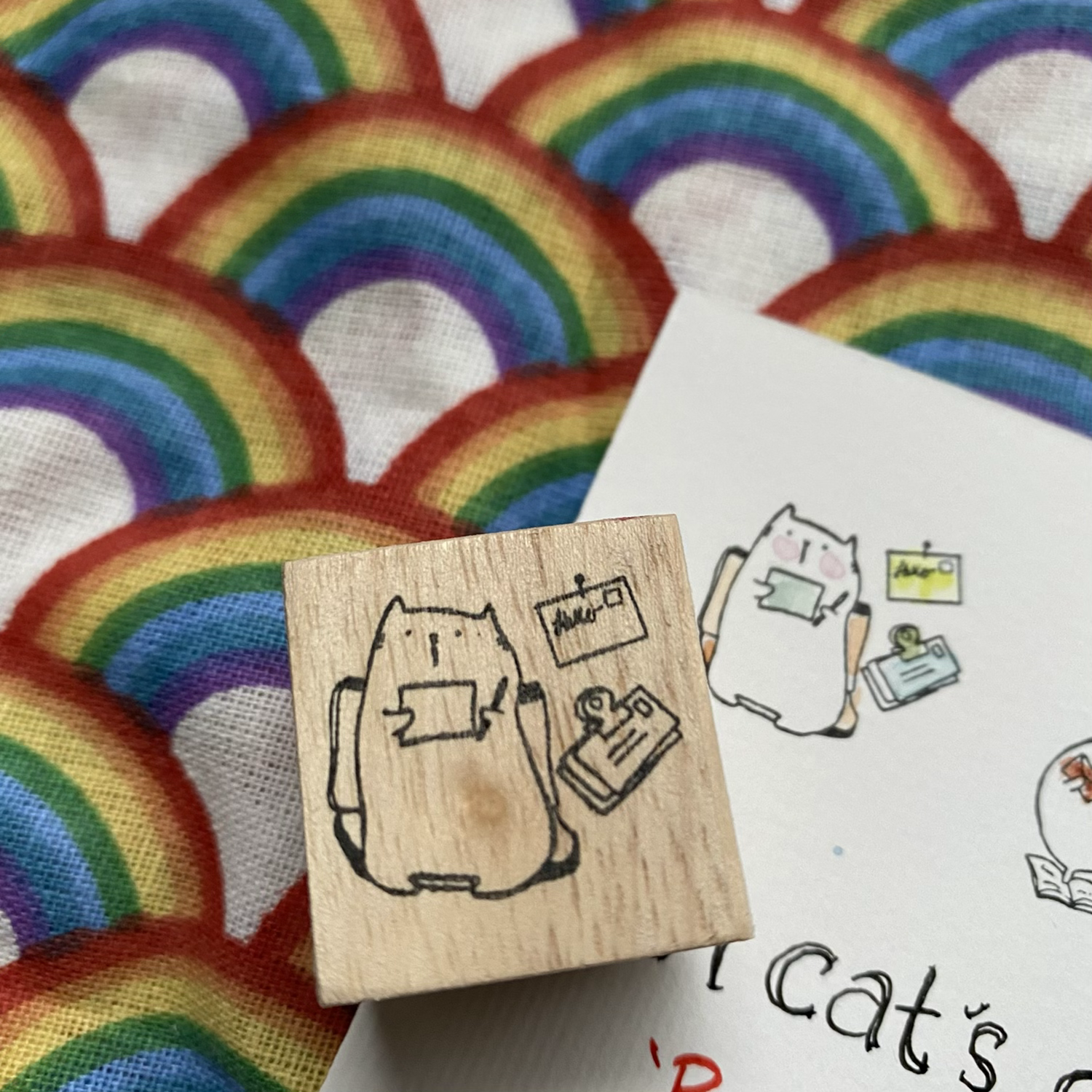 Catdoo rubber stamp - ‘A cat’s daily life’ series ‘Snail mailing cat’