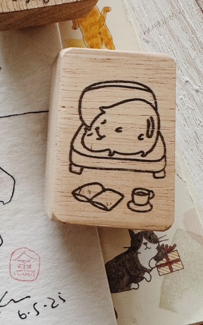Catdoo rubber stamp - Chill time on my sofa