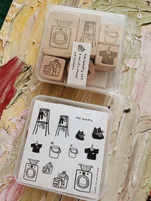 Thumbnail: Notebook Entry rubber stamp - The Laundry Set