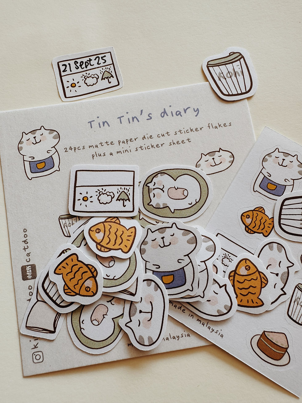 Thumbnail: Catdoo sticker flakes - Tin Tin’s diary