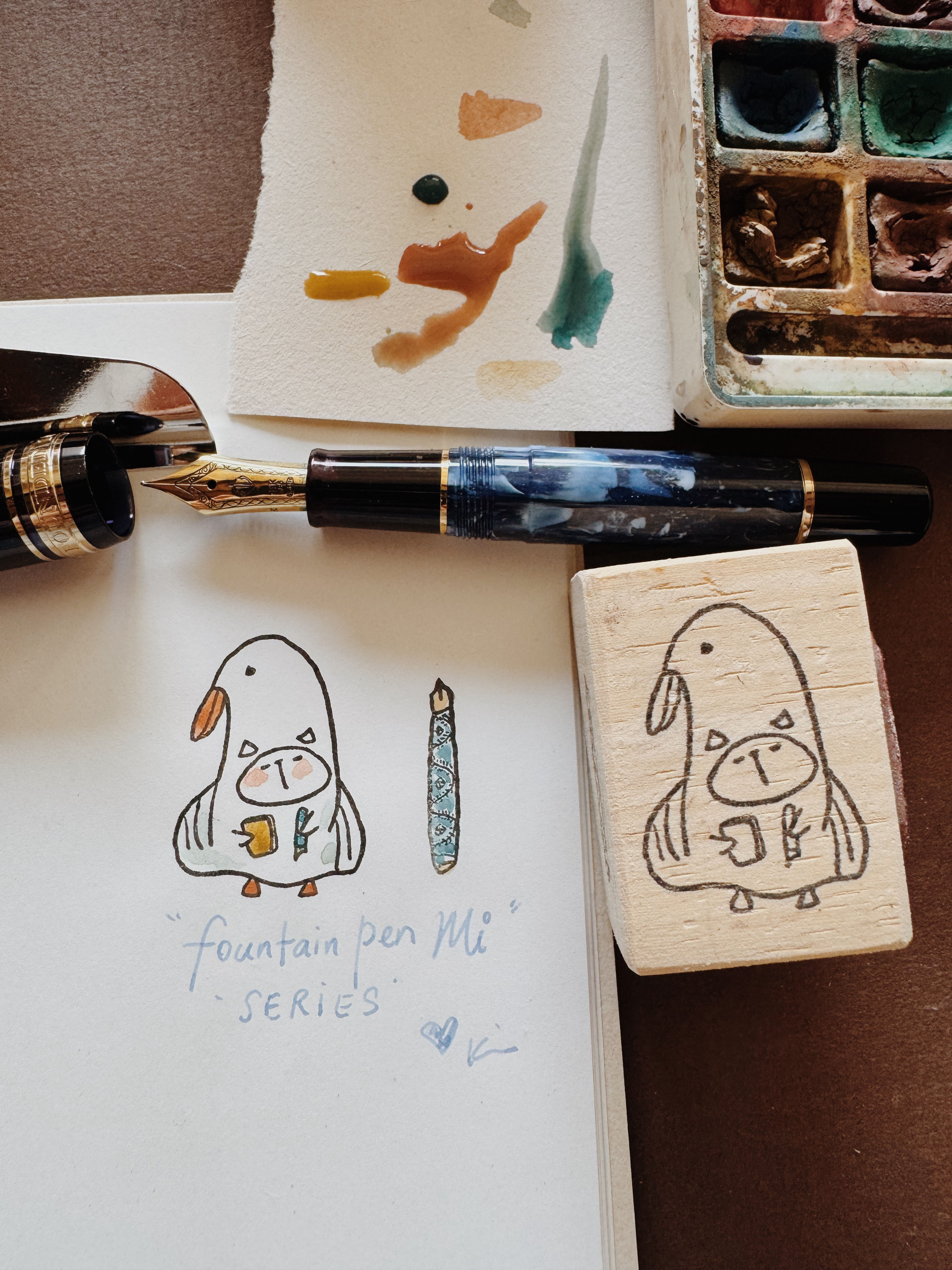 Catdoo dual rubber stamp - Mi with duck onesie 