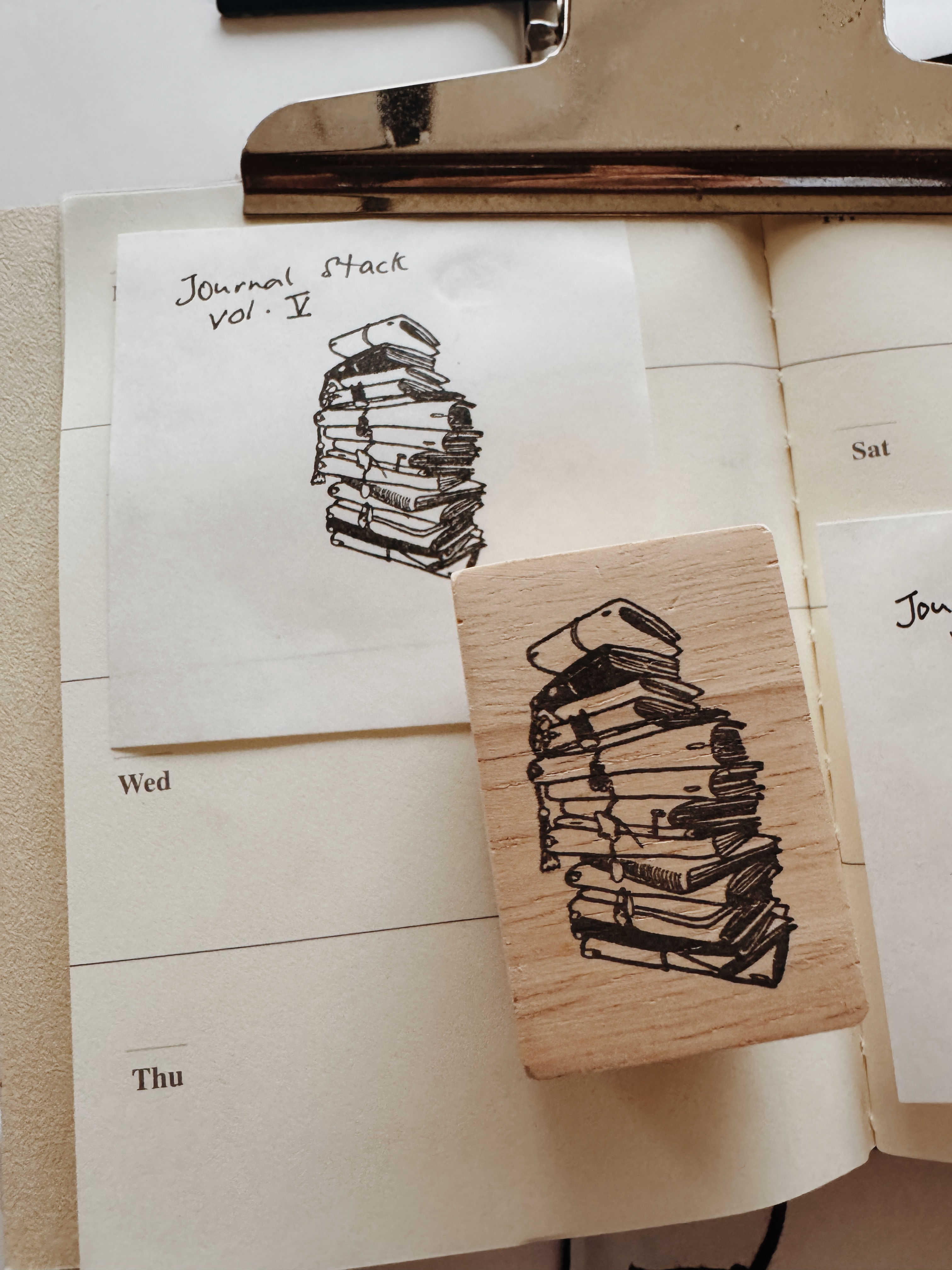 Catdoo rubber stamp - Journal stack V