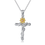 Thumbnail: Cross Necklace 925 Sterling Silver Sunflower Pendant Necklaces Birthday Gifts Je