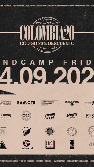 20% off en los tracks de sellos colombianos en Bandcamp hoy viernes 4 de septiembre
