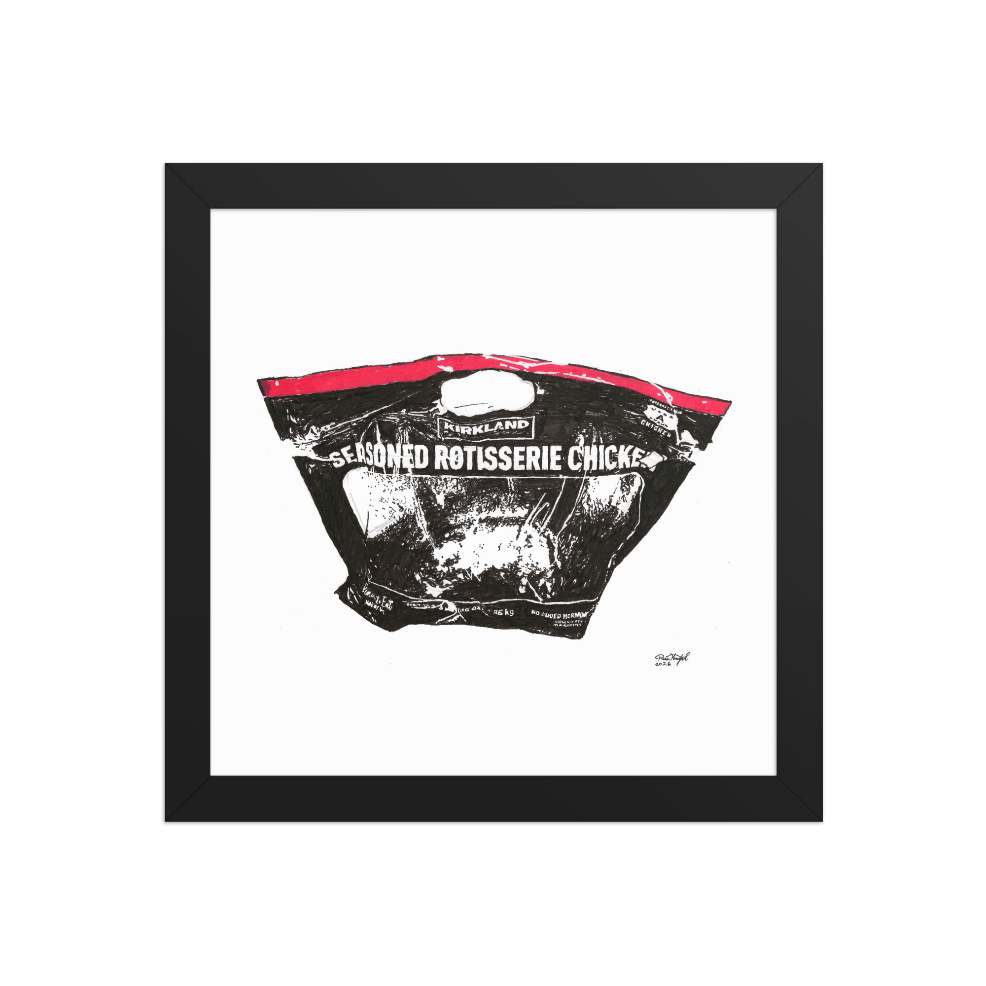 Seasoned Rotisserie Chicken Framed Poster 10x10