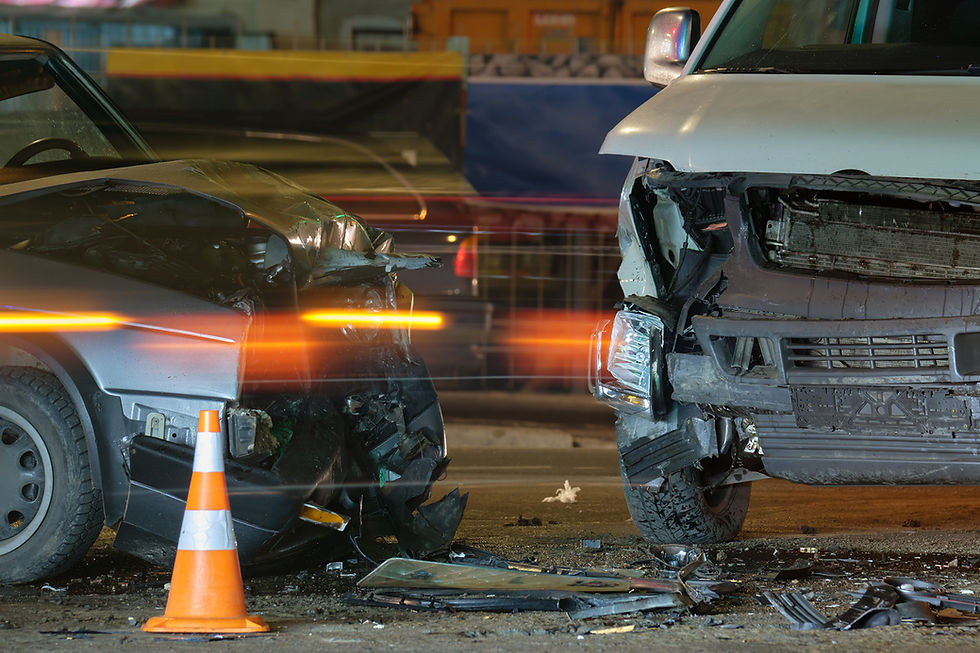 An automobile collision at an intersection