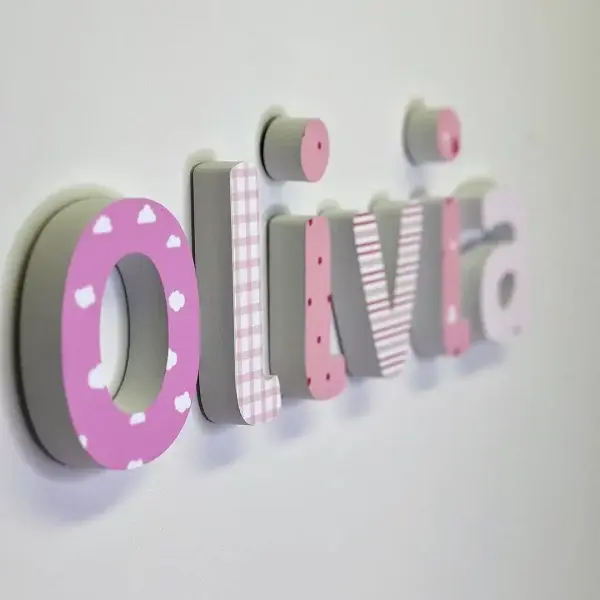 Personalised Nursery Wall Sign - Pink