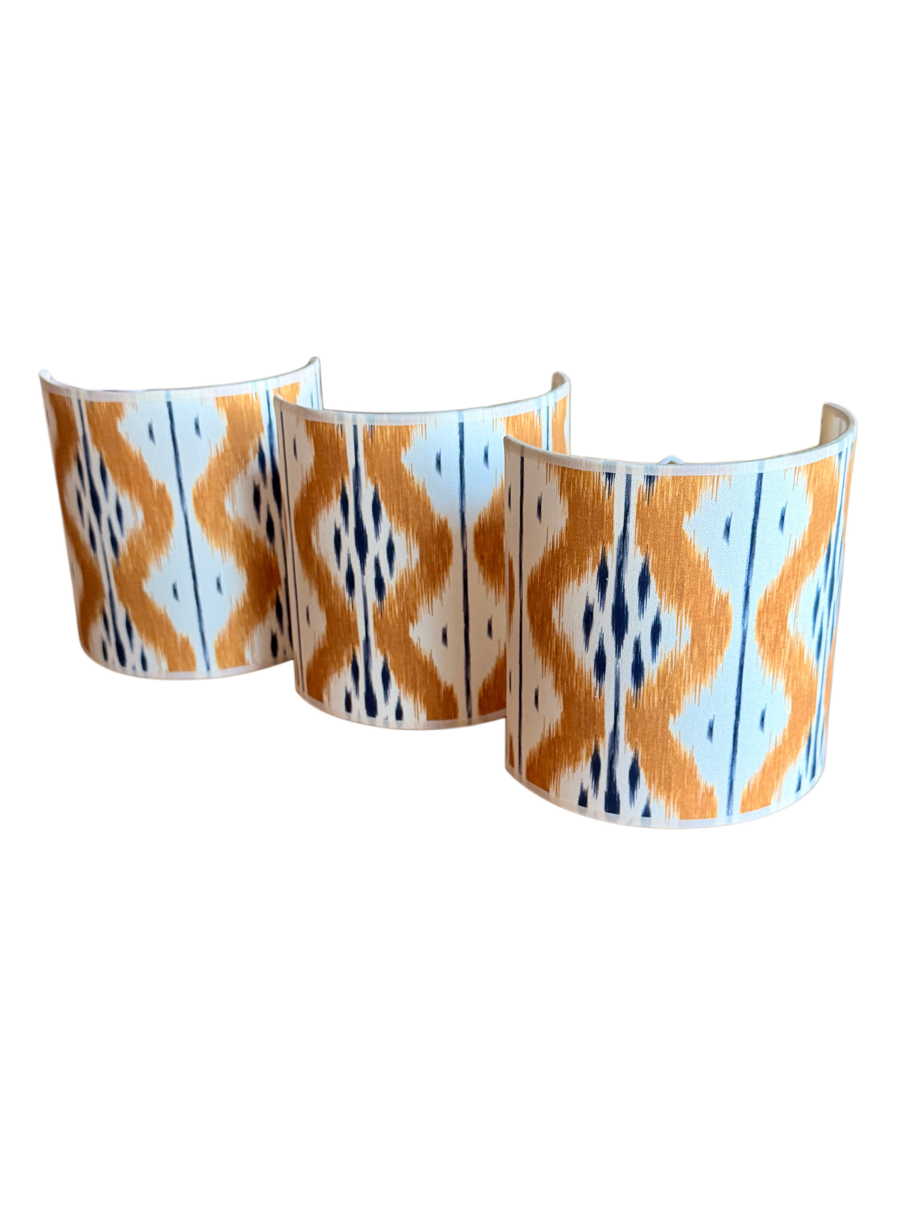 Wall lampshade ikat yellow blue
