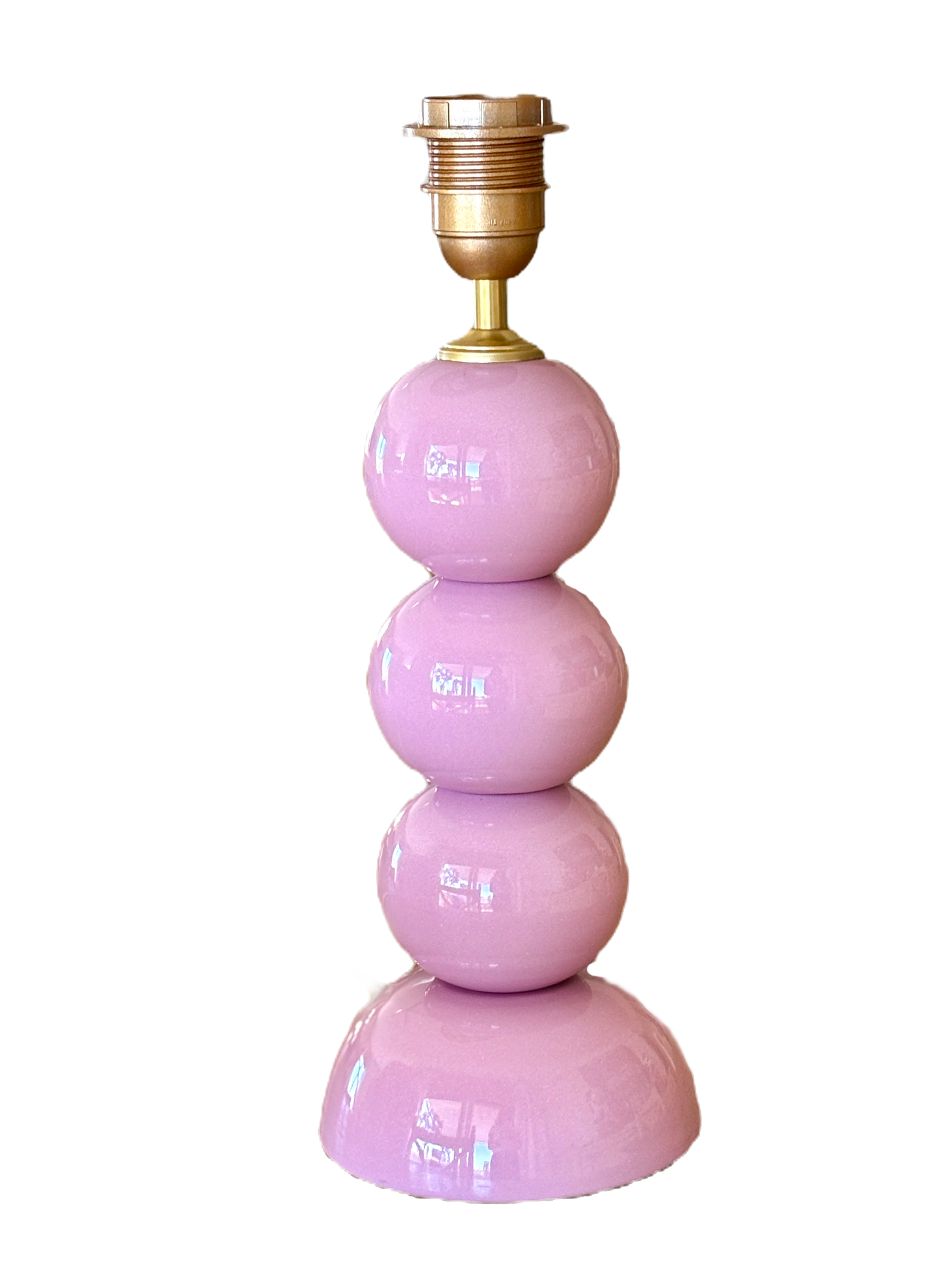 Pied de lampe en céramique Bulles roses