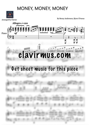 Abba Money Piano Sheet Music Printable